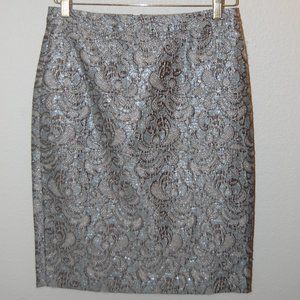 Ann Taylor metallic lace skirt